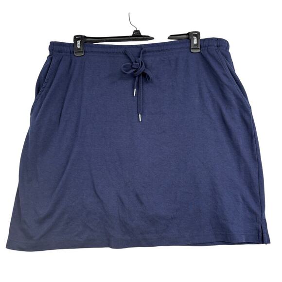 Woman Within Skort Size 2X Navy Blue Shorts Lining Pull On Pockets Stretch - Picture 1 of 9